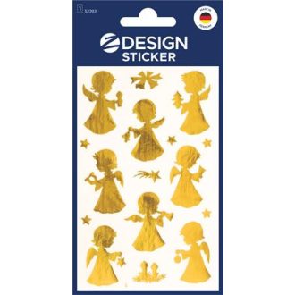   Matrica,  2 ív, 76x120 mm, AVERY ZWECKFORM, "Z-Design No.52393", arany angyalkák