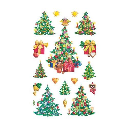 Matrica, papír,  3 ív, 76x120 mm, AVERY ZWECKFORM, "Z-Design No.52401", karácsonyfa