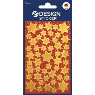   Matrica, 2 ív, 76x120 mm, AVERY ZWECKFORM, "Z-Design No.52806", arany csillagok