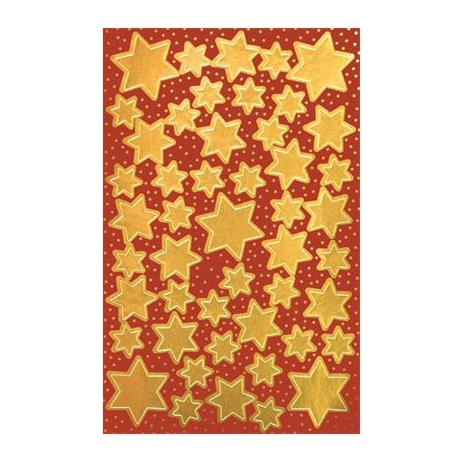 Matrica, 2 ív, 76x120 mm, AVERY ZWECKFORM, "Z-Design No.52806", arany csillagok