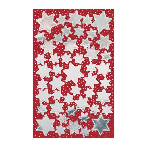 Matrica,  2 ív, 76x120 mm, AVERY ZWECKFORM, "Z-Design No.52812", ezüst csillagok