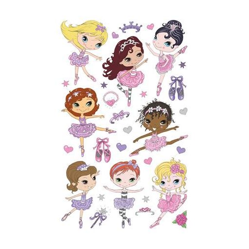 Matrica, papír, 1 ív, 76x120 mm, AVERY ZWECKFORM, "Z-Design No.53221", balerina