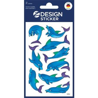   Matrica, papír, 2 ív, 76x120 mm, AVERY ZWECKFORM, "Z-Design No.53444", csillogó delfinek