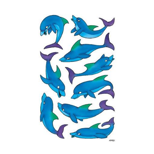 Matrica, papír, 2 ív, 76x120 mm, AVERY ZWECKFORM, "Z-Design No.53444", csillogó delfinek