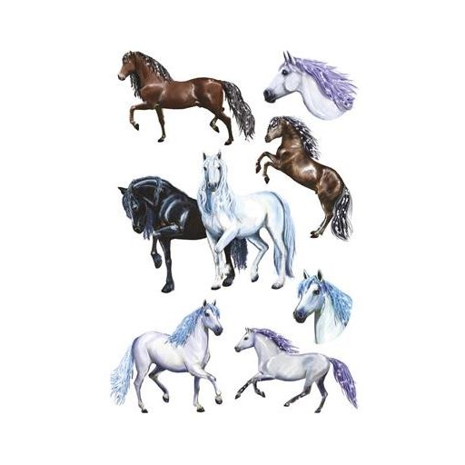 Matrica, papír, 3 ív, 76x120 mm, AVERY ZWECKFORM, "Z-Design No.53692",  rajzolt lovak