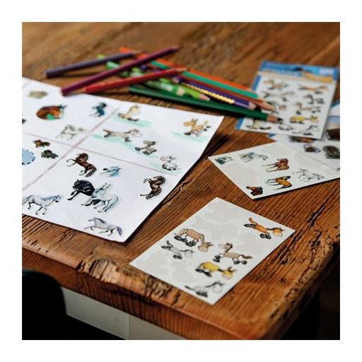 Matrica, papír, 3 ív, 76x120 mm, AVERY ZWECKFORM, "Z-Design No.53692",  rajzolt lovak