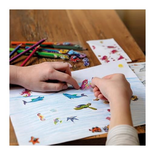 Matrica, papír, 2 ív, 76x120 mm, AVERY ZWECKFORM, "Z-Design No.53707", csillogó tengeri állatok