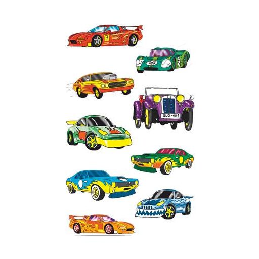 Matrica, papír, 3 ív, 76x120 mm, AVERY ZWECKFORM, "Z-Design No.53882", színes autók