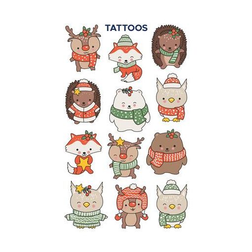 Matrica, tetoválás, 1 ív, 76x120 mm, AVERY ZWECKFORM, "Z-Design No.54151",  állatok