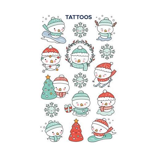 Matrica, tetoválás, 1 ív, 76x120 mm, AVERY ZWECKFORM, "Z-Design No.54152",  hóember