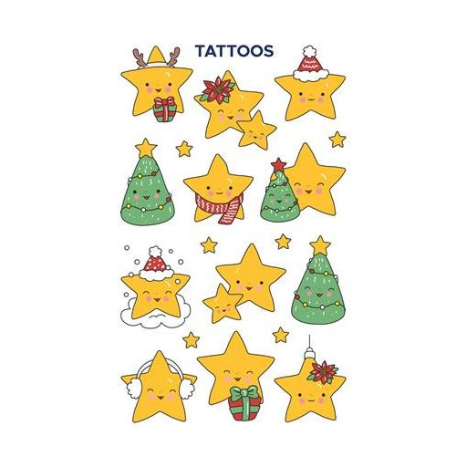 Matrica, tetoválás, 1 ív, 76x120 mm, AVERY ZWECKFORM, "Z-Design No.54153",  csillagok