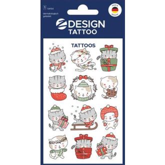   Matrica, tetoválás, 1 ív, 76x120 mm, AVERY ZWECKFORM, "Z-Design No.54154",  cica