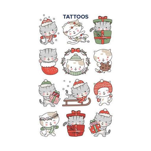 Matrica, tetoválás, 1 ív, 76x120 mm, AVERY ZWECKFORM, "Z-Design No.54154",  cica