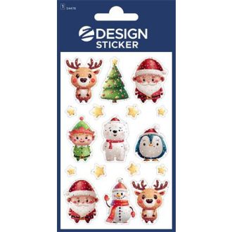   Matrica, 1 ív, 76x120 mm, AVERY ZWECKFORM, "Z-Design No.54478", karácsonyi figurák