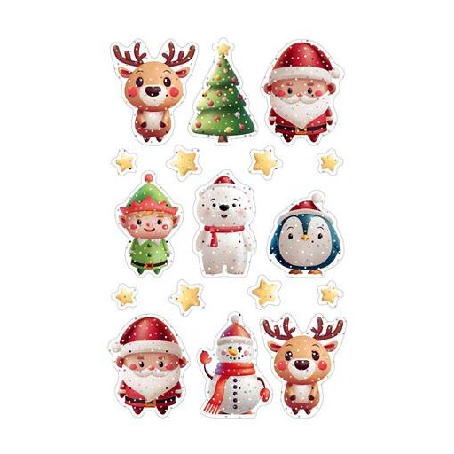 Matrica, 1 ív, 76x120 mm, AVERY ZWECKFORM, "Z-Design No.54478", karácsonyi figurák