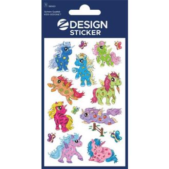   Matrica, fólia,  1 ív, 76x120 mm, AVERY ZWECKFORM, "Z-Design No.56063",  unikornis