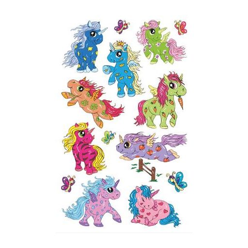 Matrica, fólia,  1 ív, 76x120 mm, AVERY ZWECKFORM, "Z-Design No.56063",  unikornis