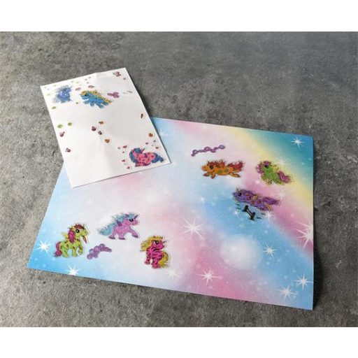 Matrica, fólia,  1 ív, 76x120 mm, AVERY ZWECKFORM, "Z-Design No.56063",  unikornis