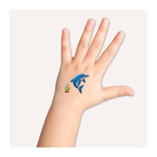 Matrica, tetoválás, 1 ív, 76x120 mm, AVERY ZWECKFORM, "Z-Design No.56439", delfinek tengeri csillagokkal