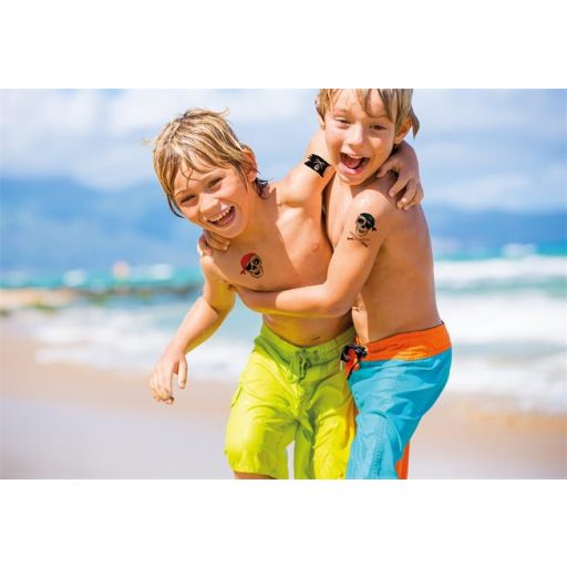 Matrica, tetoválás, 1 ív, 76x120 mm, AVERY ZWECKFORM, "Z-Design No.56632", kalóz halálfejek kardokkal