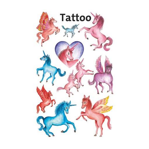 Matrica, tetoválás, 1 ív, 76x120 mm, AVERY ZWECKFORM, "Z-Design No.5669", unikornisok