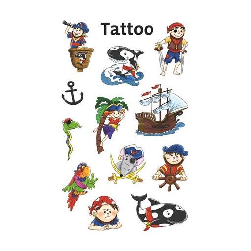 Matrica, tetoválás, 1 ív, 76x120 mm, AVERY ZWECKFORM, "Z-Design No.56683", kalózok