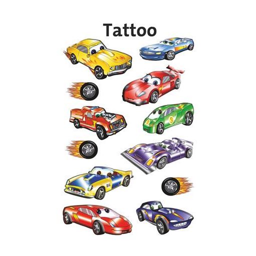 Matrica, tetoválás, 1 ív, 76x120 mm, AVERY ZWECKFORM, "Z-Design No.56685", autók