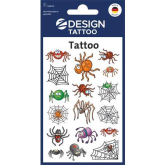   Matrica, tetoválás, 1 ív, 76x120 mm, AVERY ZWECKFORM, "Z-Design No.56693", pókok