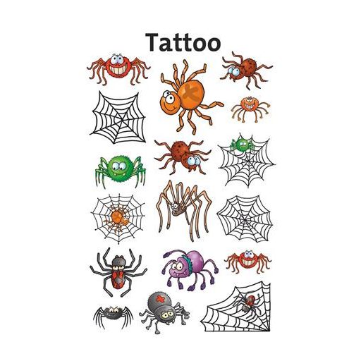 Matrica, tetoválás, 1 ív, 76x120 mm, AVERY ZWECKFORM, "Z-Design No.56693", pókok