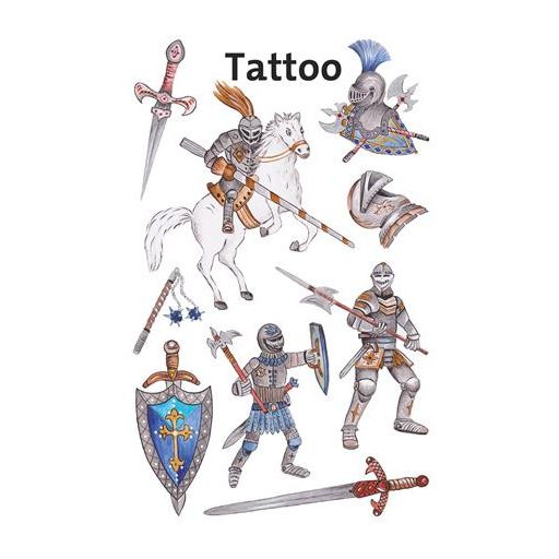 Matrica, tetoválás, 1 ív, 76x120 mm, AVERY ZWECKFORM, "Z-Design No.56739", lovagok