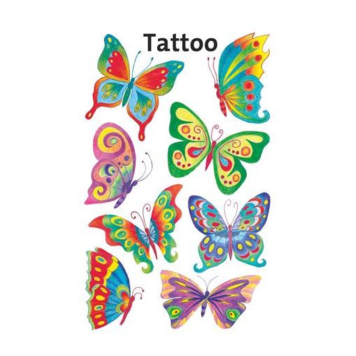 Matrica, tetoválás, 1 ív, 76x120 mm, AVERY ZWECKFORM, "Z-Design No.56742", pillangók