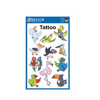   Matrica, tetoválás, 1 ív, 76x120 mm, AVERY ZWECKFORM, "Z-Design No.56762", madarak