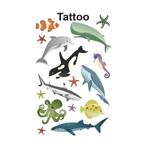 Matrica, tetoválás, 1 ív, 76x120 mm, AVERY ZWECKFORM, "Z-Design No.56765", óceán