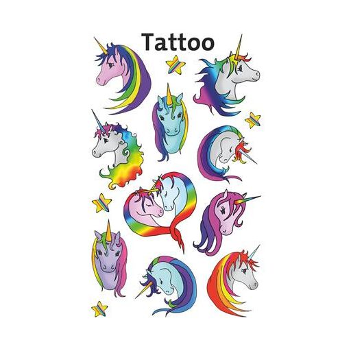 Matrica, tetoválás, 1 ív, 76x120 mm, AVERY ZWECKFORM, "Z-Design No.56767",  unikornisok