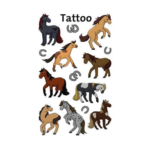 Matrica, tetoválás, 1 ív, 76x120 mm, AVERY ZWECKFORM, "Z-Design No.56769",  lovak