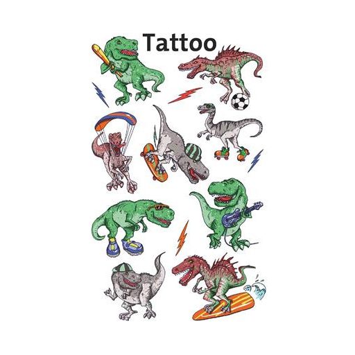 Matrica, tetoválás, 1 ív, 76x120 mm, AVERY ZWECKFORM, "Z-Design No.56772",  dínók