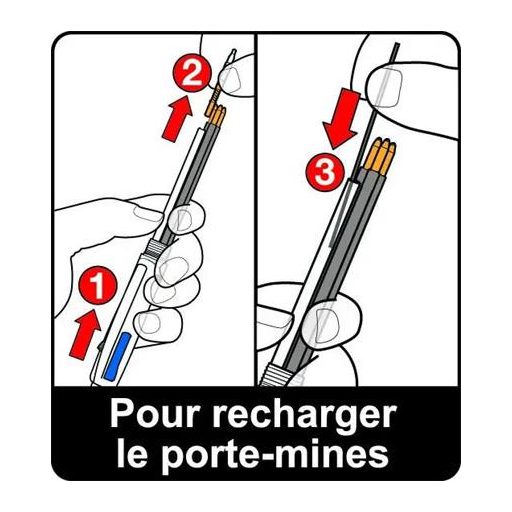 Golyóstoll, háromszínű, nyomósirónnal egyben, BIC "4 Colours" + grafitbél