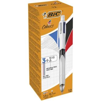   Golyóstoll, háromszínű, nyomósirónnal egyben, BIC "4 Colours"
