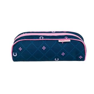   Tolltartó, henger alakú, cipzáras, BELMIL "Meet your Horses", kék, lovak