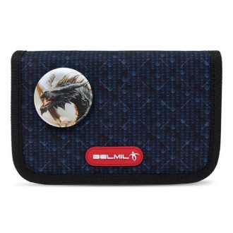   Tolltartó, klapnis, cipzáras, BELMIL "World of Dragons", fekete, sárkányok világa