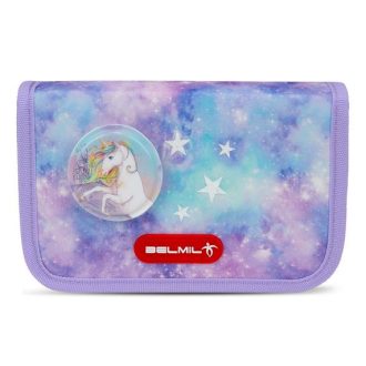  Tolltartó, klapnis, cipzáras, BELMIL "Diamond Unicorn", lila, unikornis