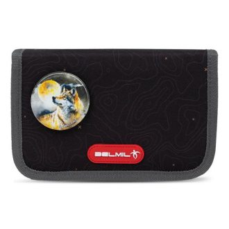   Tolltartó, klapnis, cipzáras, BELMIL "Wolves Sand", fekete, farkas