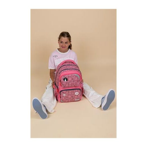 Iskolatáska, cipzáras, BELMIL "Maxi Pack Love Stars", csillagok