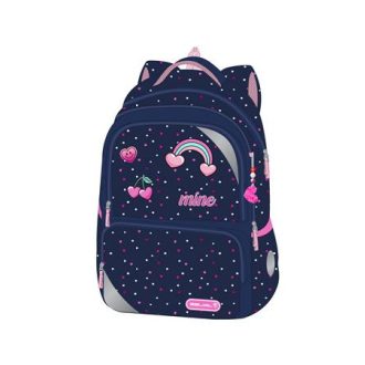   Iskolatáska, cipzáras, BELMIL "Maxi Packspecial T-Simple Heart", pöttyös-szivecskés