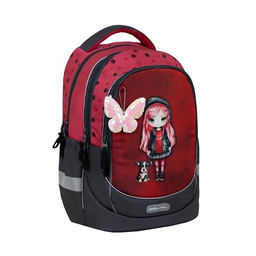 Iskolatáska, cipzáras, BELMIL "Leisure Plus Ladybug Girl", katicalány