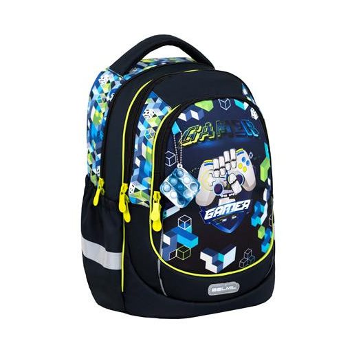 Iskolatáska, cipzáras, BELMIL "Leisure Plus Pixel Cube Game", pixel mintás