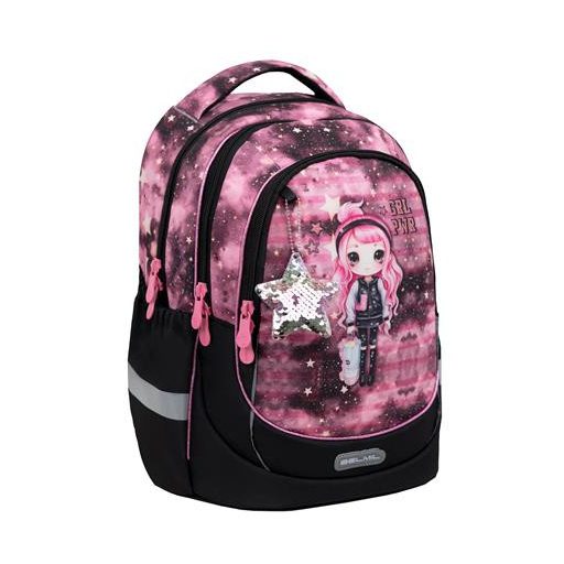 Iskolatáska, cipzáras, BELMIL "Leisure Plus Pink Girl", pink lány