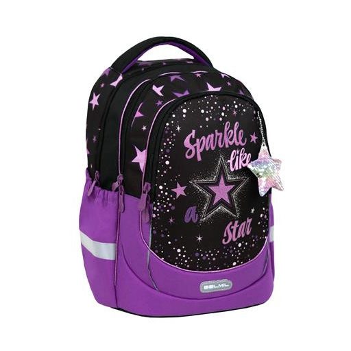 Iskolatáska, cipzáras, BELMIL "Leisure Plus Sparkle like a Star", csillagok