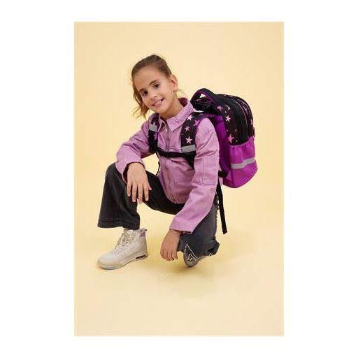 Iskolatáska, cipzáras, BELMIL "Leisure Plus Sparkle like a Star", csillagok