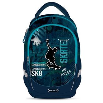   Iskolatáska, cipzáras, BELMIL "Leisure Plus Skate", gördeszka